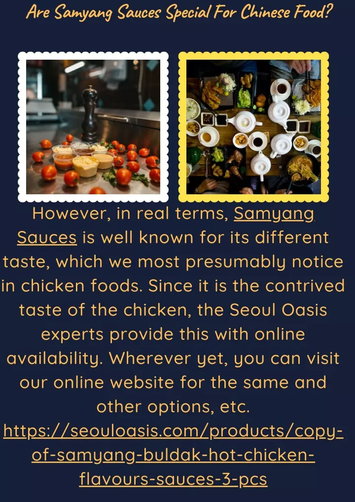 are samyang sauces special for chinese food