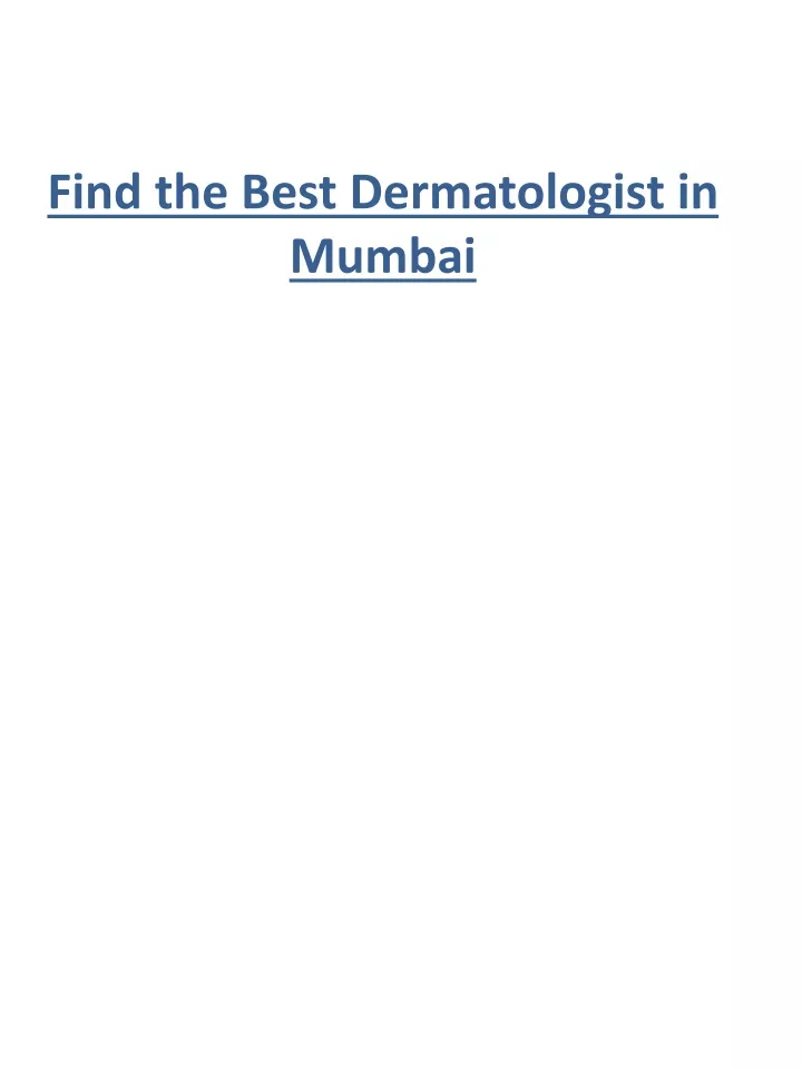 find the best dermatologist in mumbai
