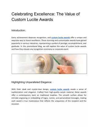 Custom Lucite Awards