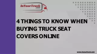 4 Things to Know When Buying Truck Seat Covers Online