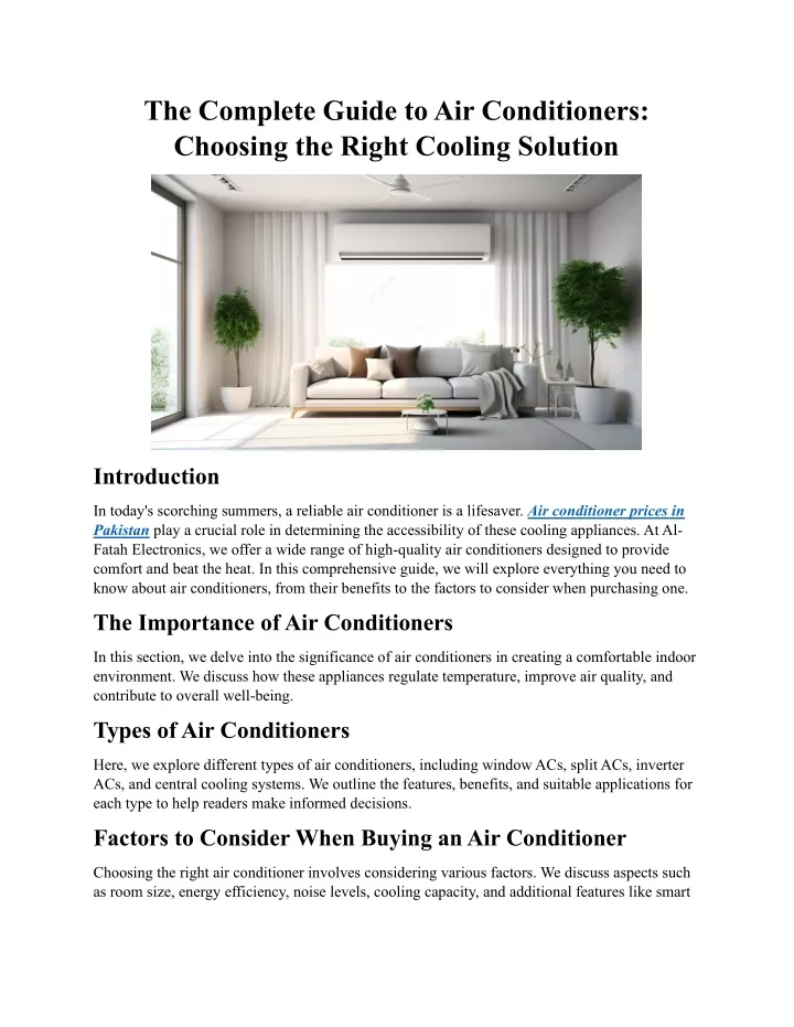 the complete guide to air conditioners choosing