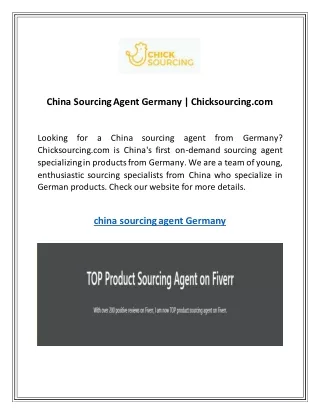 China Sourcing Agent Spain  Chicksourcing.com