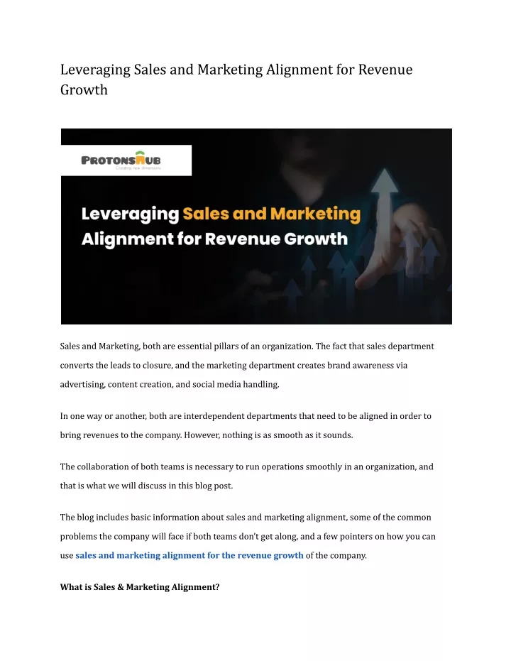 leveraging sales and marketing alignment