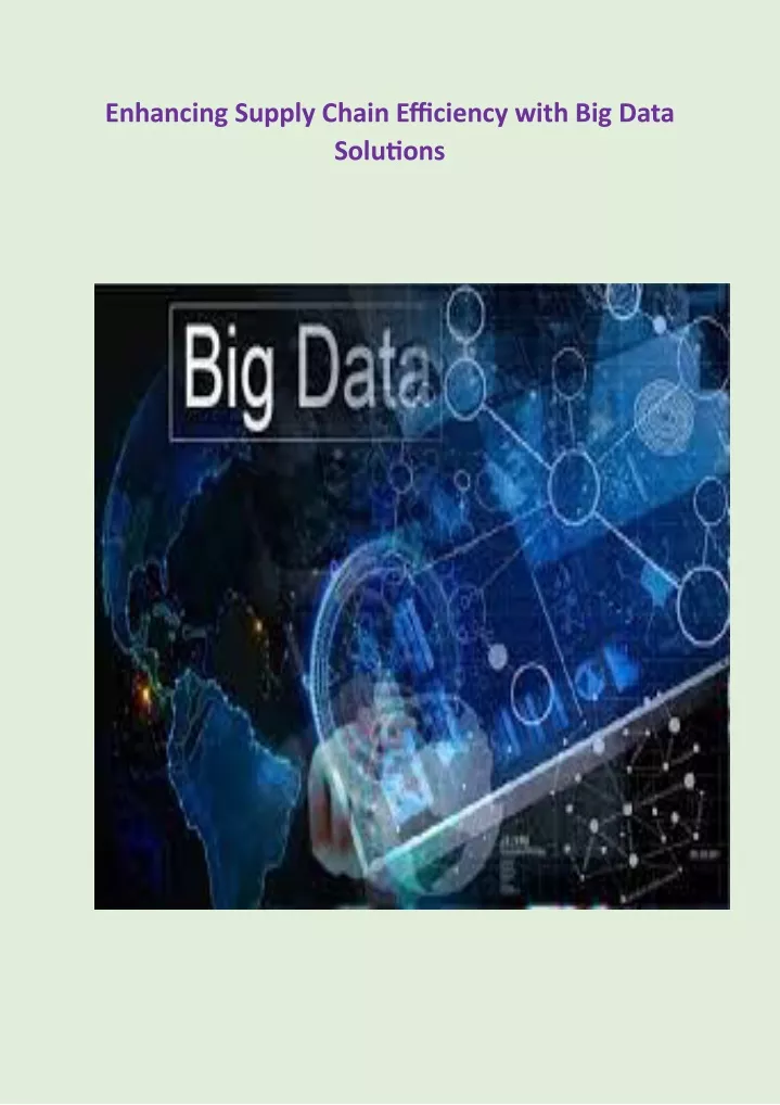 enhancing supply chain efficiency with big data