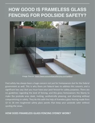 How Good Is Frameless Glass Fencing For Poolside Safety?