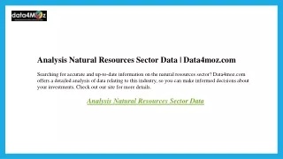 Analysis Natural Resources Sector Data  Data4moz.com