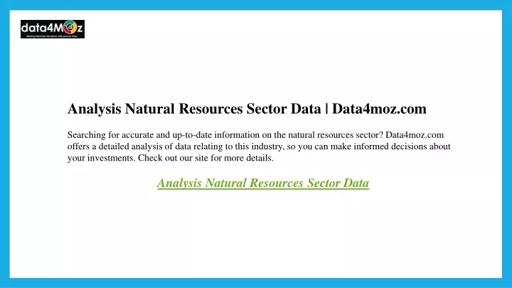 analysis natural resources sector data data4moz