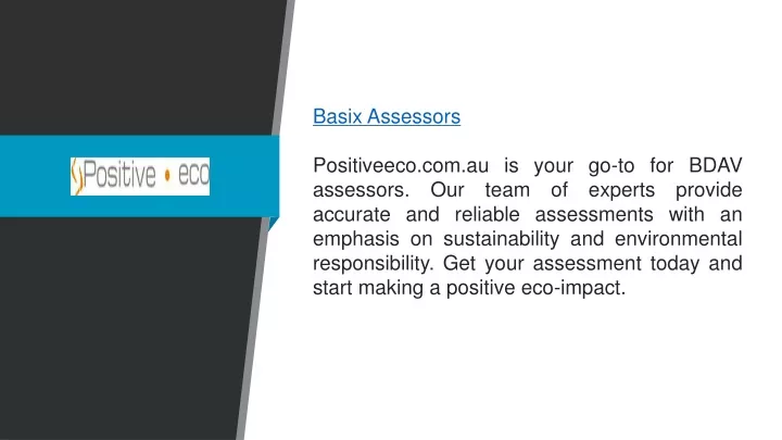 basix assessors positiveeco com au is your