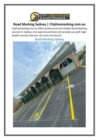 Road Marking Sydney Citylinemarking.com