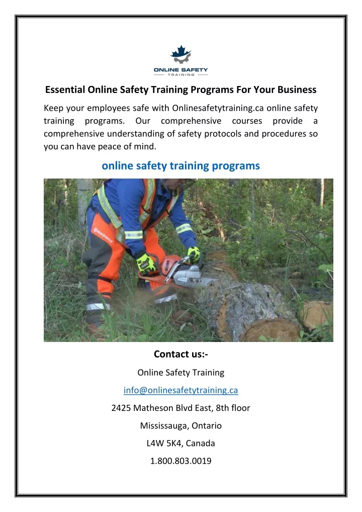 essential online safety training programs