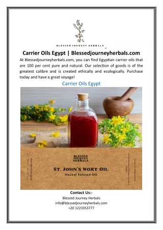 Carrier Oils Egypt Blessedjourneyherbals