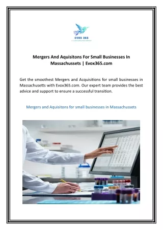 Mergers And Aquisitons For Small Businesses In Massachussets  Evox365.com 03