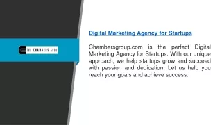 Digital Marketing Agency For Startups  Chambersgroup.com