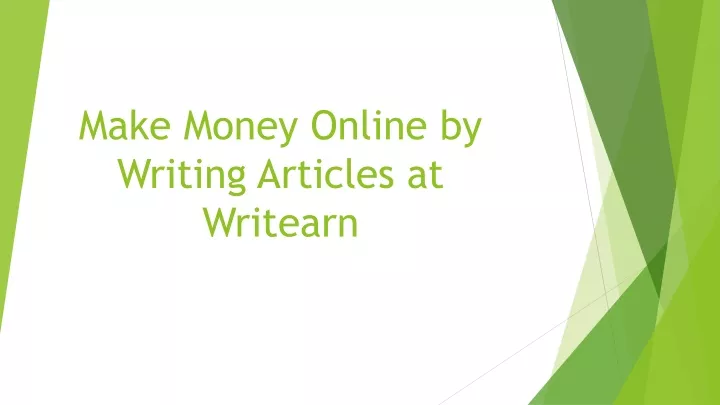 make money online by writing articles at writearn