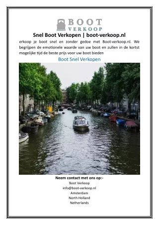Snel Boot Verkopen boot-verkoop.nl