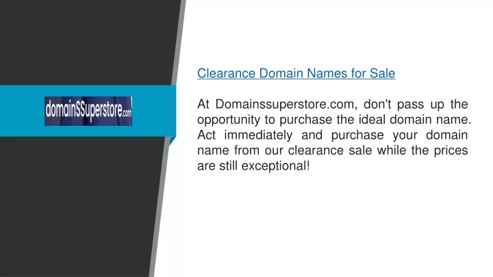 clearance domain names for sale