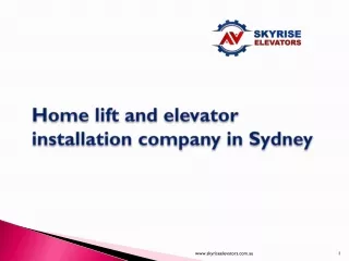 Home lift and elevator installation company in Sydney