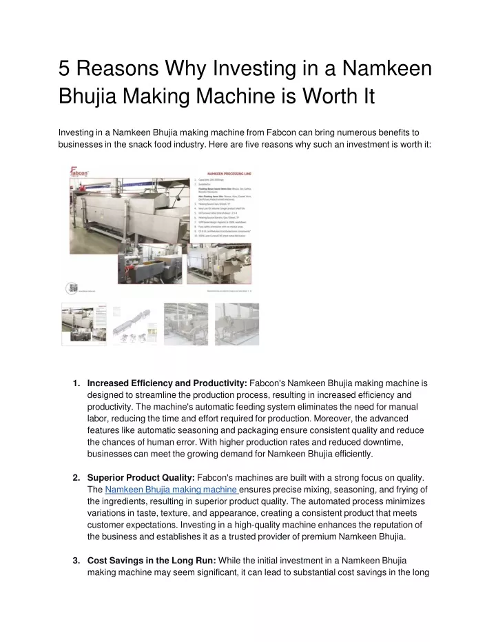 5 reasons why investing in a namkeen bhujia making machine is worth it