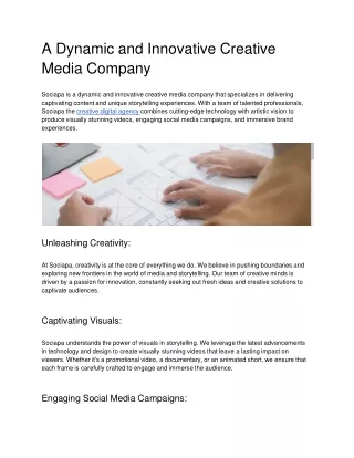 A Dynamic and Innovative Creative Media Company