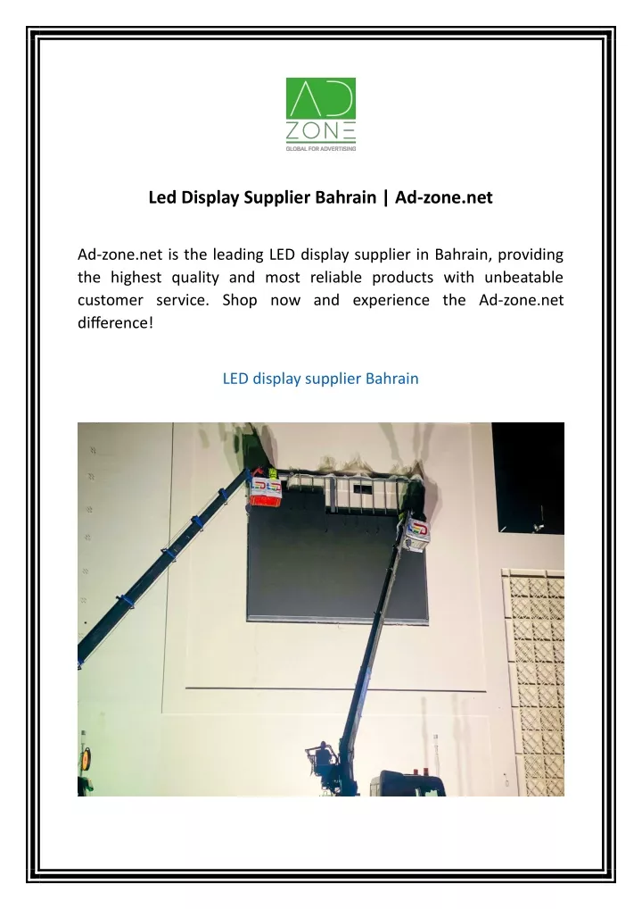 led display supplier bahrain ad zone net