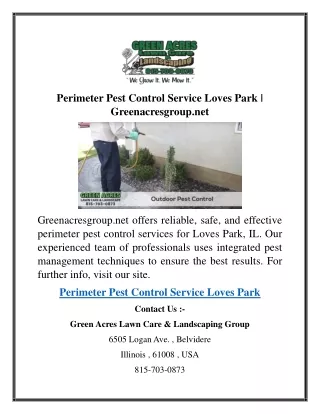 Perimeter Pest Control Service Loves Park  Greenacresgroup.net