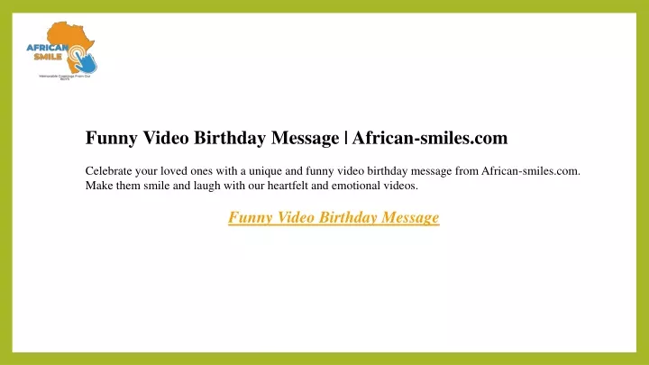 funny video birthday message african smiles