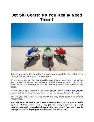 Jet Ski Gears Do You Really Need Them