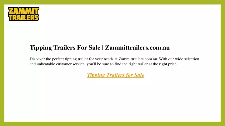 tipping trailers for sale zammittrailers