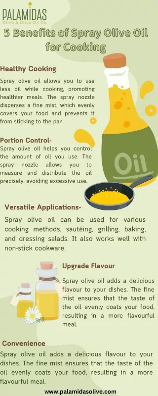 5 Benefits of Spray Olive Oil for Cooking
