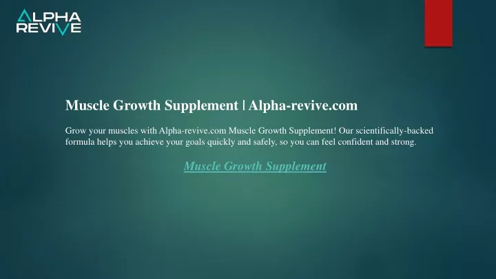 muscle growth supplement alpha revive com grow
