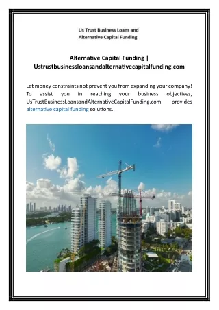 Alternative Capital Funding  Ustrustbusinessloansandalternativecapitalfunding.com 01