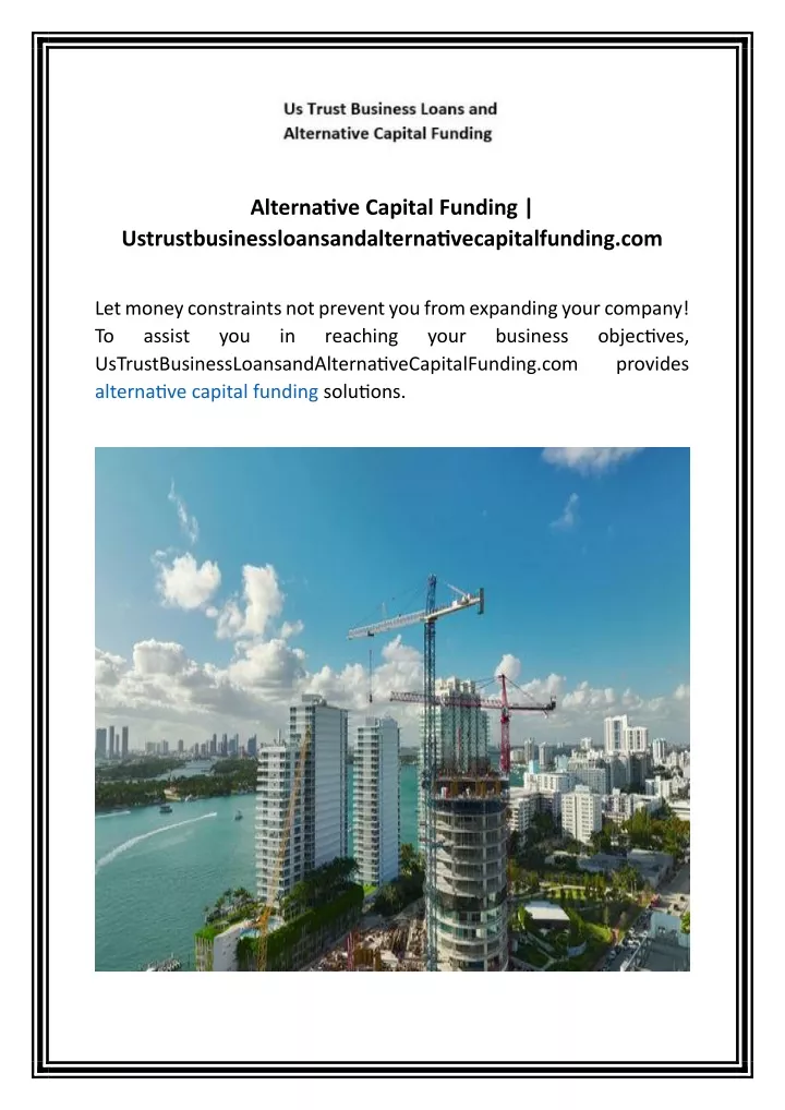 alternative capital funding