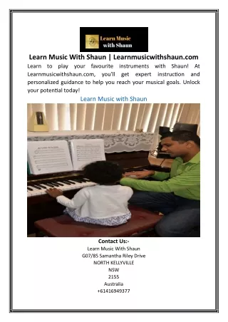 Learn Music With Shaun Learnmusicwithshaun