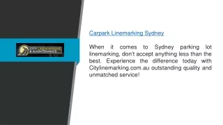 Carpark Linemarking Sydney  Citylinemarking.com.au