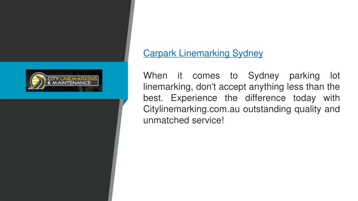 carpark linemarking sydney when it comes