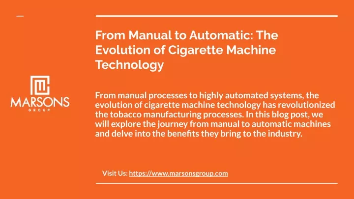 from manual to automatic the evolution