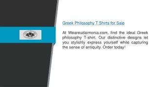 Greek Philosophy T Shirts For Sale  Weareudaimonia.com