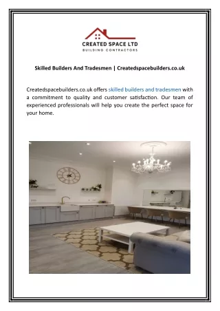 Skilled Builders And Tradesmen  Createdspacebuilders.co.uk 02