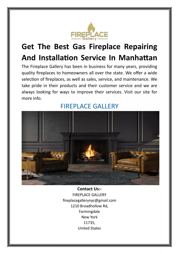 get the best gas fireplace repairing