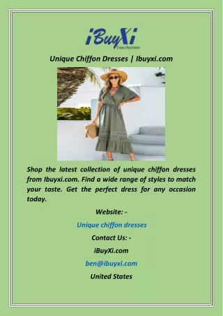 Unique Chiffon Dresses  Ibuyxi