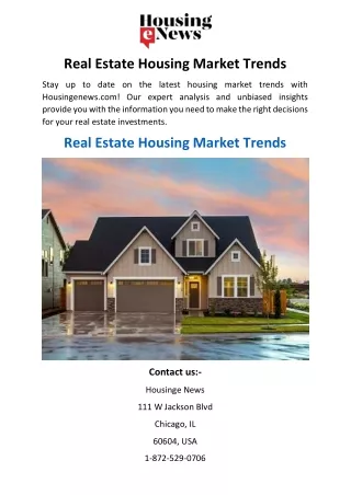 Real Estate Housing Market Trends Housingenews.com