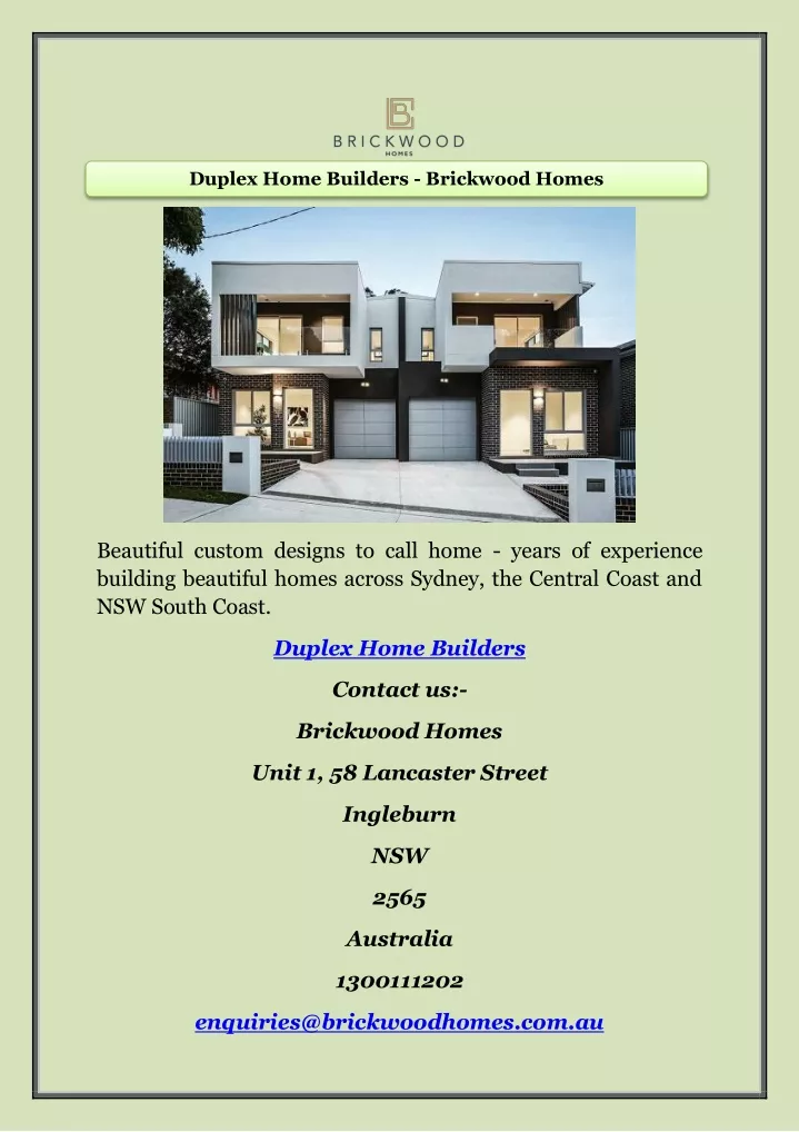duplex home builders brickwood homes