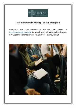 Transformational Coaching  Coach-andrej