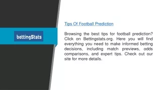 Tips Of Football Prediction Bettingstats.org