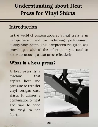 Understanding about Heat Press for Vinyl Shirts