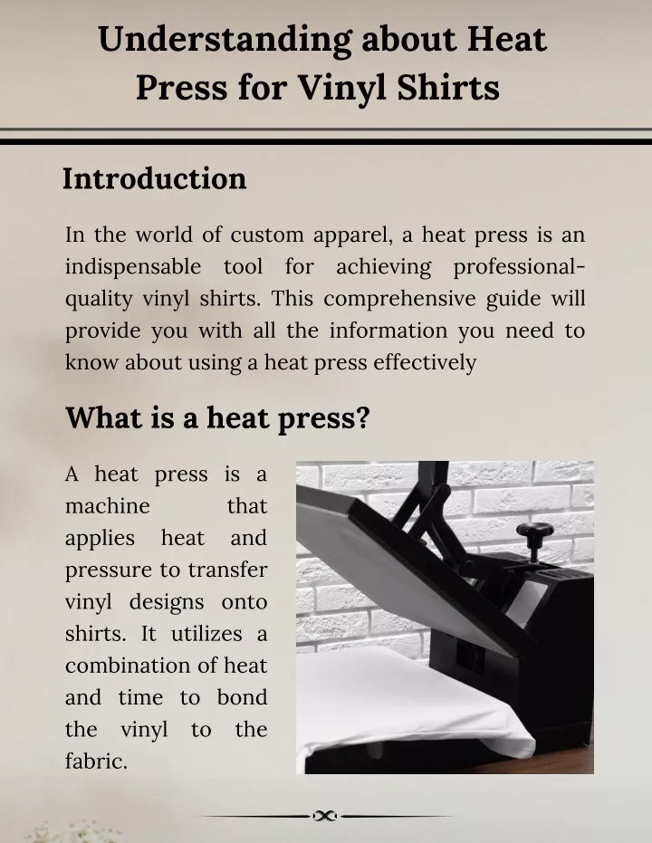 understanding about heat press for vinyl shirts