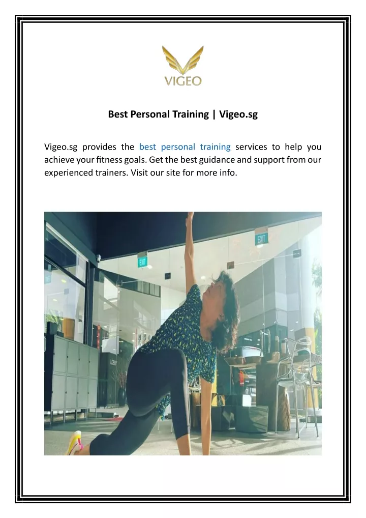 best personal training vigeo sg