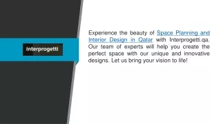 Space Planning And Interior Design In Qatar  Interprogetti.qa