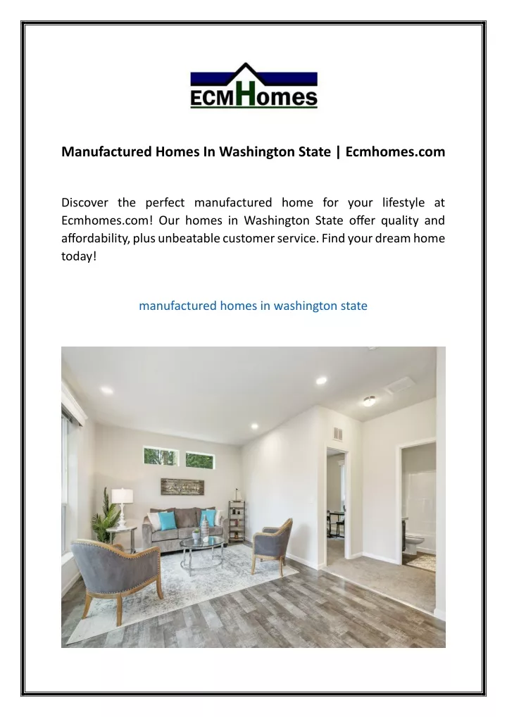 manufactured homes in washington state ecmhomes