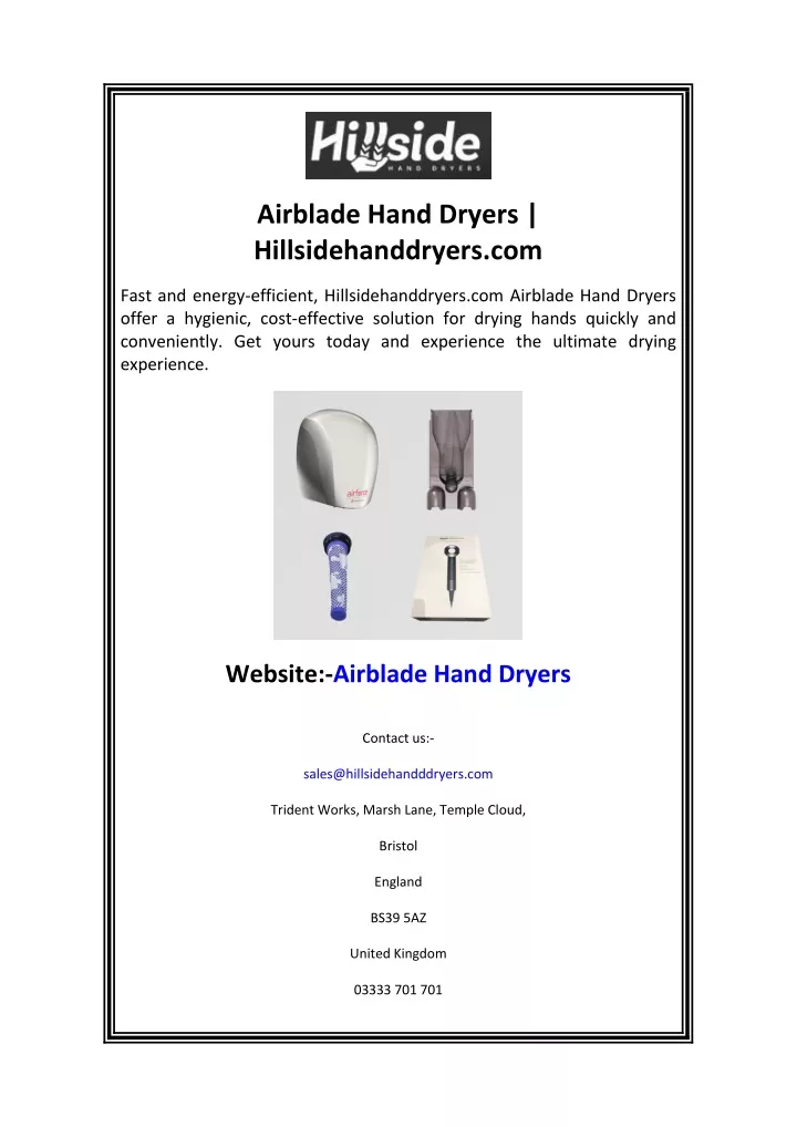 airblade hand dryers hillsidehanddryers com